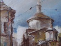 Vedute di Milano - Piazza Vetra  Pastello - 23 x 32